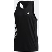 オウン ザ ラン 3ストライプス PB シングレット Own the Run 3-Stripes PB Singlet IDE48 ブラック J/Sサイズ [ランニングシャツ メンズ]