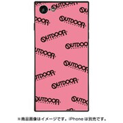 BJ-0036-IP78-PINK [iPhone 8/7 スクエア型 ガラスケース OUTDOOR LOGO RANDOM PINK（ロゴ ランダム ピンク）]