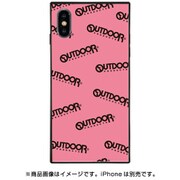 BJ-0036-IP0X-PINK [iPhone XS/X スクエア型 ガラスケース OUTDOOR LOGO RANDOM PINK（ロゴ ランダム ピンク）]