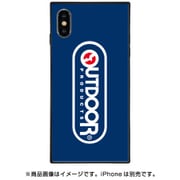 BJ-0036-IP0X-BLU2 [iPhone XS/X スクエア型 ガラスケース OUTDOOR LOGO BLUE（ロゴ ブルー）]