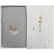 788-11 [エステルちりめん 刺繍入り 金封ふくさ 花うさぎ パープル]