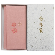 804-1 [エステルちりめん 念珠袋 刺繍入り 梅 ピンク]