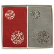 154-1 [新つづれ織 金封ふくさ慶弔セット 朱/グレー]