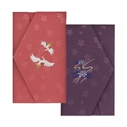 日本製 エステル桜綸子 刺繍入 慶弔2枚セット ピンク パープル