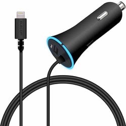 シガーチャージャー 4.8A インジケーター付 150cm＋USB Aポート ブラック MPA-CCL02BK