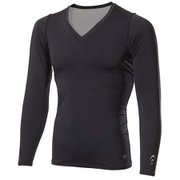 クーリング Vネック ロングスリーブ Cooling V-Neck Long Sleeves GC00111 ブラック(BK) XLサイズ [コンディショニングウェア 長袖シャツ メンズ]