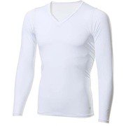 クーリング Vネック ロングスリーブ Cooling V-Neck Long Sleeves GC00111 ホワイト(W) Sサイズ [コンディショニングウェア 長袖シャツ メンズ]