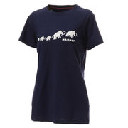 QD Logo Print T-Shirt AF Women 1017-02020 50339 peacoat PRT3 Lサイズ [アウトドア カットソー レディース]