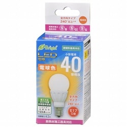 LED電球 E17 40形相当 全方向 電球色 断熱材施工器具・密閉型器具対応 LDA4L-G-E17 IS22
