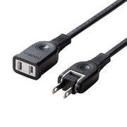 電源タップ 延長コード 3m 2P 折りたたみ式プラグ トラッキング火災予防絶縁キャップ付き ブラック TAP-EX2103BK