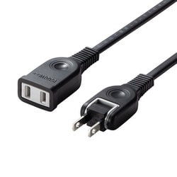 電源タップ 延長コード 10m 2P 折りたたみ式プラグ トラッキング火災予防絶縁キャップ付き ブラック TAP-EX2110BK