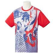 TM ランニングショートスリーブトップ 2013A111 401_ピーコートｘクラッシックレッド Mサイズ [ランニングシャツ ユニセックス]
