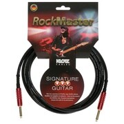 ギターケーブル Rockmaster black, KLOTZ red shell/sleeve gold-plated (6m)