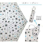 ストライプスター折り傘 グレー F