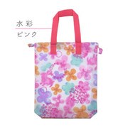 シューズバッグ F 水彩フラワー ピンク