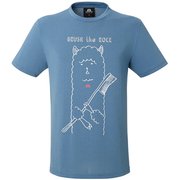 BRITPOP TEE‐BRUSH THE ROCK 425712 S71 サクソニーブルー Sサイズ [アウトドア カットソー メンズ]