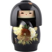 漆工芸こけし 花月夜 黒