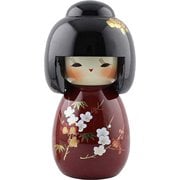 漆工芸こけし 花かんざし 赤