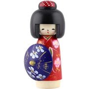 近代創作こけし 日傘 赤