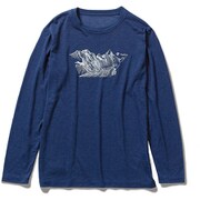 TSウールフィネスプリントクルー TS Wool Finesse Print Crew 5215023 (040)ブルー Sサイズ [アウトドア シャツ メンズ]