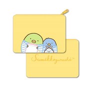 すみっコぐらし モフモフフラットポーチ A：ぺんぎん？&ぺんぎん(本物) [キャラクターグッズ]