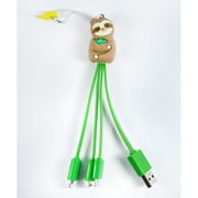 スマートフォン用 マルチケーブル USB Type-A/Type-C/micro/Lightning ナマケモノ multi cable sloth
