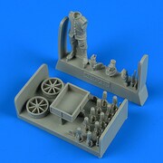ARB480219 WW.I ドイツ空軍 武器係w/爆弾&カート [1/48スケール レジン製ミリタリーフィギュア]