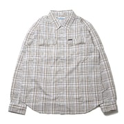 シルバーリッジ2.0プラッドロングスリーブシャツ AE0649 100 White Grid Plaid Lサイズ [アウトドア シャツ メンズ]
