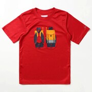 リトルトレックショートスリーブTシャツ AB0059 613 Mountain Red Heads N Trails XSサイズ [アウトドア カットソー キッズ]