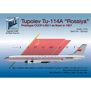 BRZBZ4523 Tu-114コンバージョンセット 胴体、テール、 主翼、ノーズギア、プロトタイプ機デカール トランペッターTu-95用 [1/144スケール レジン製パーツ]
