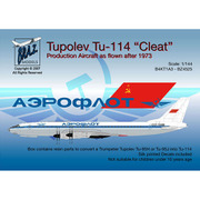BRZBZ4525 Tu-114コンバージョンセット 胴体、テール、 主翼、ノーズギア、1973年デカール トランペッターTu-95用 [1/144スケール レジン製パーツ]
