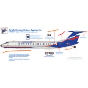 BRZBZD406 Tu-134 アエロフロート航空 シルクプリントデカール [1/144スケール エアクラフト用デカール]