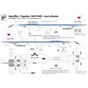 BRZBZD411 Tu-144D アエロフロート CCCP-77103～77115 デカール ICM用 [1/144スケール エアクラフト用デカール]