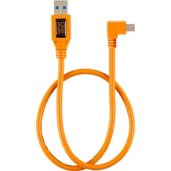 CU51RT02-ORG [テザープロ ライト アングル アダプター USB 2.0 トゥ USB 2.0 ミニ-B 5- ピン 50cm オレンジ]