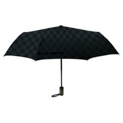 折りたたみ傘 HAU 超はっ水 ブラックチェック柄 64cm 自動開閉 収納袋に吸水素材付き ブラック 10002913