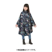 05002280 [OUTDOOR キッズレインポンチョ 130cm ボタニカル柄 ネイビー]