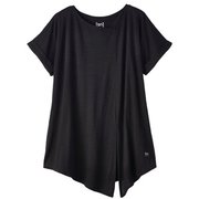 W YOGA LOOSE AND TIED SHORT SLEEVE SNW015400 872ブラック Sサイズ [フィットネス ヨガシャツ レディース]
