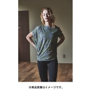 W YOGA LOOSE TEE PRINTED レディース半袖ヨガルーズ・プリントTシャツ SNW015427 ネイビー Sサイズ [フィットネス ヨガシャツ レディース]