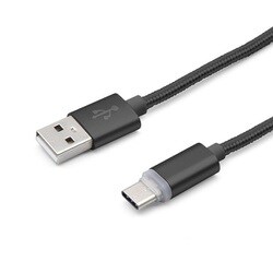 充電お知らせType-Cケーブル 1m ブラック GN-INDTC1M-BK