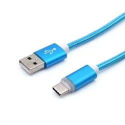 充電お知らせType-Cケーブル 1m ブルー GN-INDTC1M-BL
