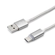 充電お知らせType-Cケーブル 2m シルバー GN-INDTC2M-SV