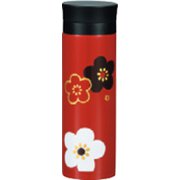 軽量ステンレス マグボトル 300 朱 華文様ウメ