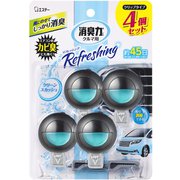車用 消臭剤 芳香剤 クルマの消臭力 クリップタイプ クリーンスカッシュ 3.2mL×4個セット