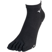 U2MX801409 [ソックス 5本指ショート/滑り止め付 ブラック (23-25cm)]