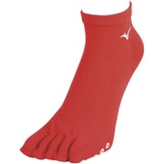 U2MX801462 [ソックス 5本指ショート/滑り止め付 チャイニーズレッド (23-25cm)]