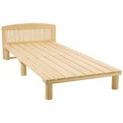 ひのきベット(ヘッド60㎝付) セミダブルサイズ 120×203.5×24 ベージュ 1466293059400
