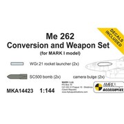 MKMA14423 Me262用武装 & Me262A-1/U3偵察機 改造パーツセット [1/144スケール レジン製ディティールアップパーツ]