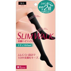 スリムウォーク 美脚ハイソックスナチュラル feel M～Lサイズ ブラック