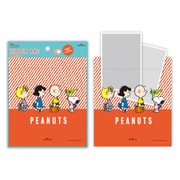 ジッパーバッグ スヌーピー おでかけ ストライプ レッド EKW-777-463