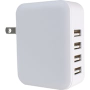USB AC充電器 4ポートUSB充電器 ACアダプター USB-A×4 Smart IC搭載 スイング式プラグ採用 ホワイト RiC-AC-USB_4P/WH